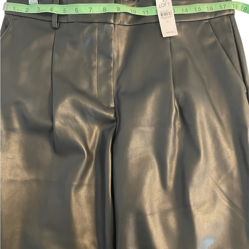 Loft black imitation leather pants size 12 never worn - Picture 6 of 10